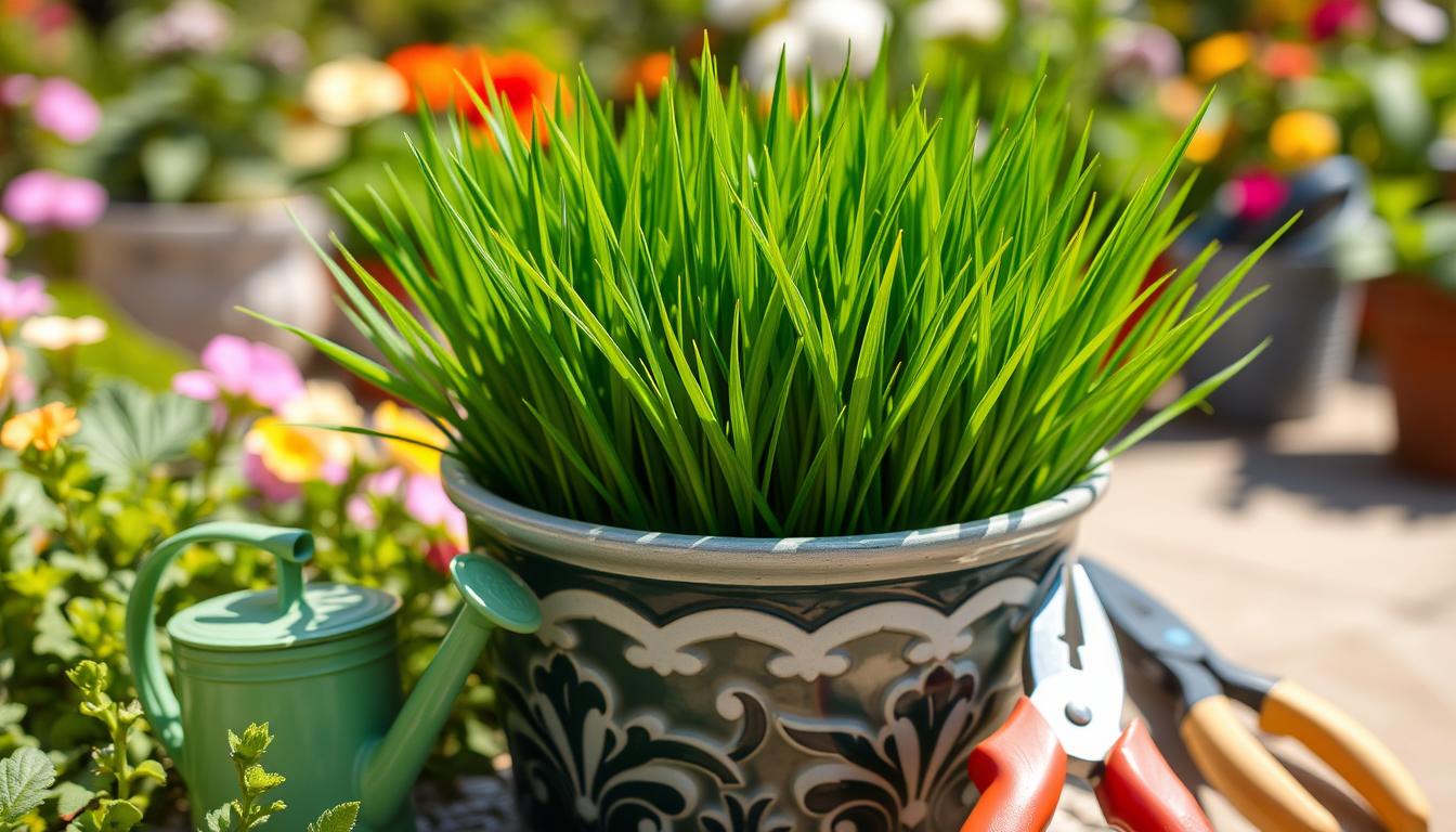 Jak dbać o trawę w doniczce