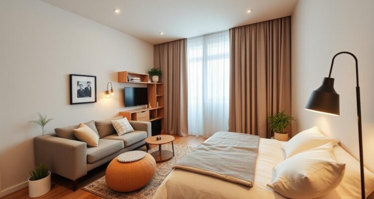 Jak urządzić pokój dzienny z sypialnią 20m2