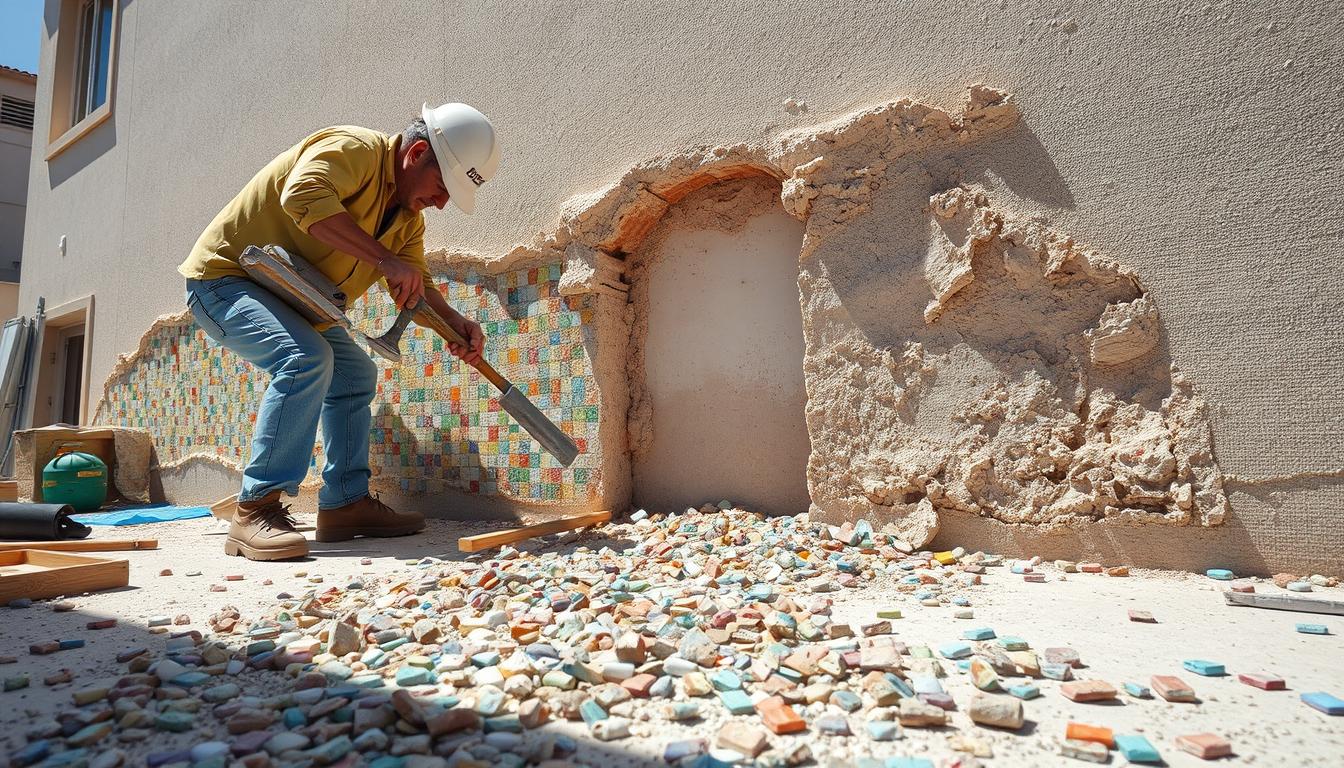 Jak usunąć tynk mozaikowy na elewacji