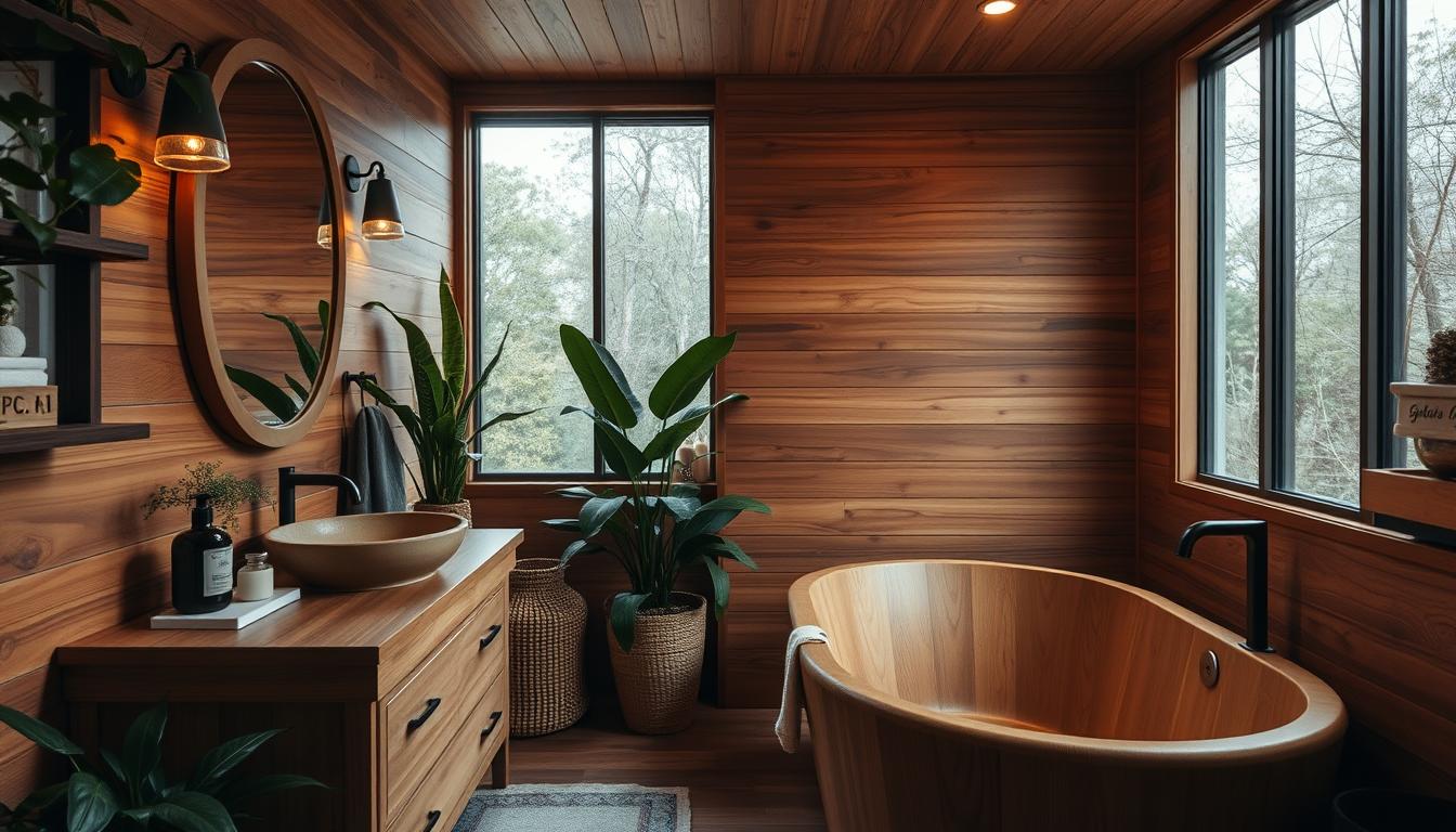 Łazienka aranżacje z drewnem