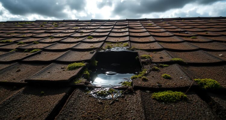 Przeciekający dach z papy