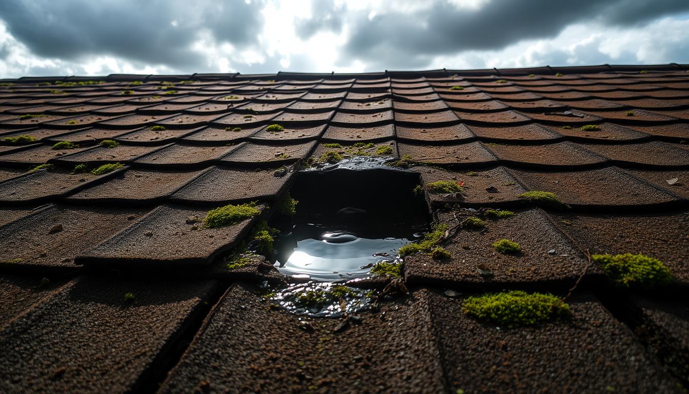 Przeciekający dach z papy