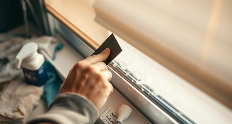 Usuwanie kleju po roletach z okien