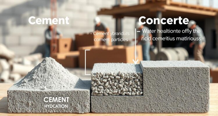 czym się różni cement od betonu